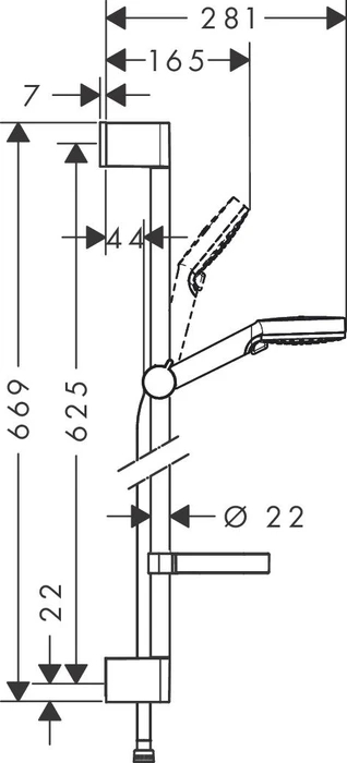 Hansgrohe Crometta Brauseset 100 Vario mit Brausestange 65 cm und Seifenschale