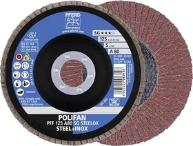 Pferd PFF 125 A 80 SG STEELOX POLIFAN Fächerschleifscheibe K80, 125x22.23mm, 10 Stück