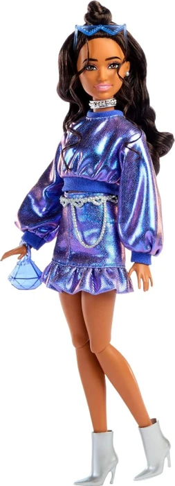 Mattel Barbie - Deluxe Puppe Nr. 7 mit blauem Metallic-Top und Rock