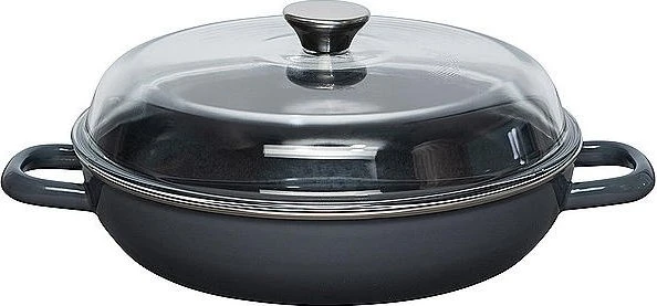 Riess Schmorpfanne mit Glasdeckel 28cm 2.6l dark grey