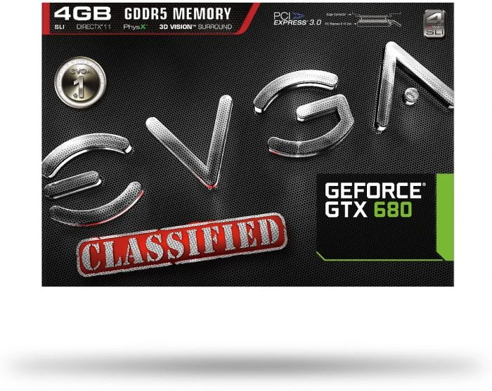 EVGA GeForce GTX 680 Classified, 4GB GDDR5, 2x DVI, HDMI, DP