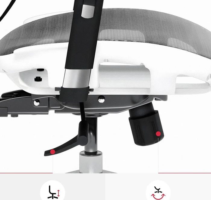 Diablo Chairs V-Basic Ergonomischer Bürostuhl, weiß/grau