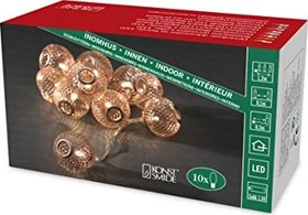 Konstsmide Dekolichterkette Metallkugeln kupfer LED 10x warmweiß