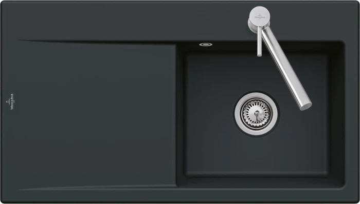 Villeroy & Boch Subway Style 50 Einbau Becken rechts pure black