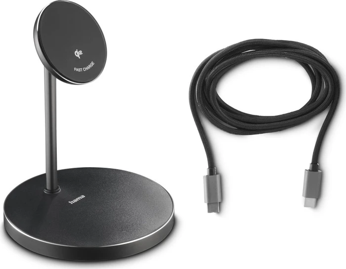 Hama Wireless Charger Qi2 15 W kabelloses Smartphone-Ladepad schwarz