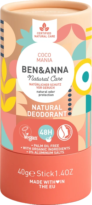 Ben & Anna Coco Mania Papertube Deodorant Stick, 40g