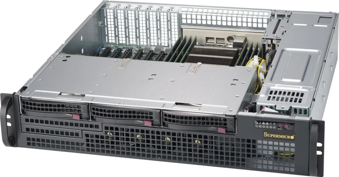 Supermicro SuperChassis 825MBTQC-R802LPB, grau/schwarz, 2HE, 1x 800W redundant