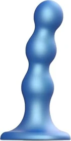 Strap-On-Me Dildo Plug Balls Metallic M blau