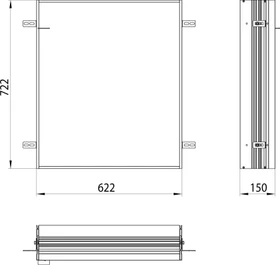 Emco Prime Facelift Einbaurahmen für Unterputz LED-Lichtspiegelschrank 60cm