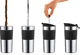 Bodum Travel Press Kaffeebereiter 350ml edelstahl schwarz