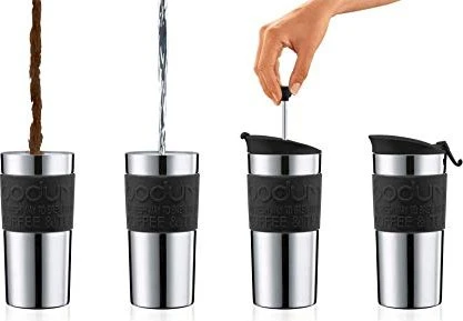 Bodum Travel Press Kaffeebereiter 350ml edelstahl schwarz