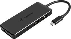 Transcend HUB5C, USB-Hub Dual-Slot-Cardreader, schwarz, USB-C 3.1 [Stecker] (TS-HUB5C)
