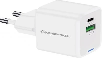 Conceptronic 2-Port 20W GaN USB-PD-Ladegerät weiß