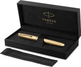 Parker Sonnet Ciselé GT gold, rechte Hand, mittel, Geschenkbox