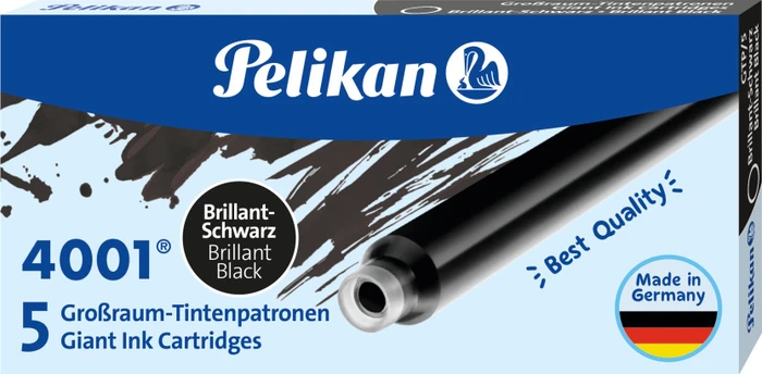 Pelikan 4001 Großraum-Tintenpatrone brillantschwarz, 5er-Pack