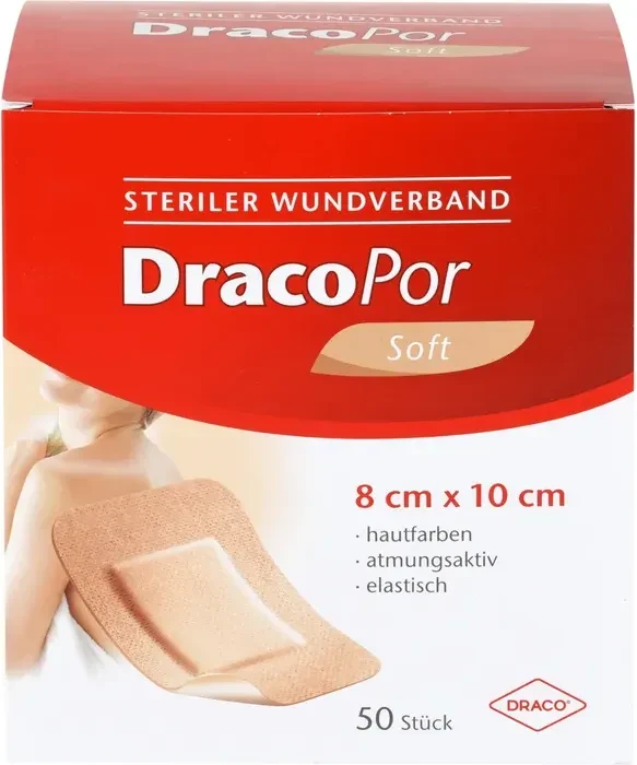 Dr. Ausbüttel DracoPor Soft steriler Wundverband hautfarben, 8 x 10cm, 50 Stück