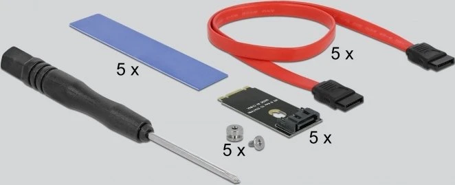 DeLOCK 5x M.2 SATA, PCIe 3.0 x16