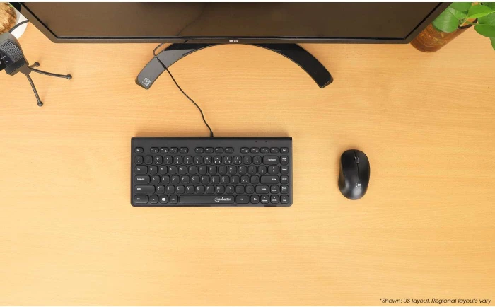 Manhattan Slim Mini-Tastatur, schwarz, USB, DE