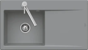 Villeroy & Boch Subway Style 50 flat Einbau Becken rechts mit Ablauffernbedienung graphite