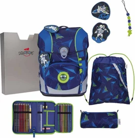 DerDieDas ErgoFlex Tiny Exklusiv LED Moon Mission Schultaschen-Set, 5-tlg.