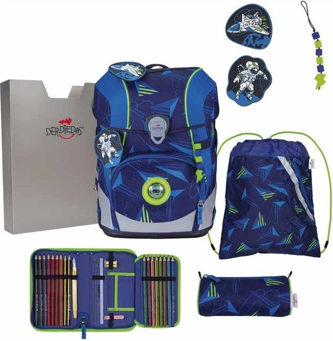 DerDieDas ErgoFlex Tiny Exklusiv LED Moon Mission Schultaschen-Set, 5-tlg.