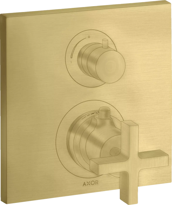 Hansgrohe Axor Citterio Thermostat mit Ab- und Umstellventil brushed brass