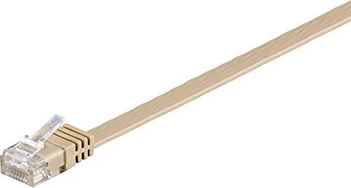 goobay Flach-Patchkabel, Cat6, U/UTP, RJ-45/RJ-45, 1m, braun