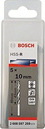 Bosch Professional HSS-R Karosseriebohrer, 10x43x89mm, 5 Stück
