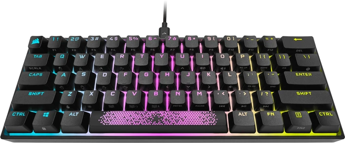 Corsair Gaming K65 RGB Mini, 60%, schwarz, MX SPEED RGB Silver, USB, DE
