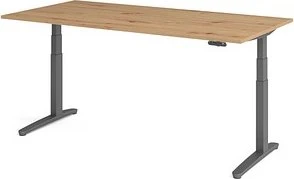 Hammerbacher Ergonomic Aktiv XBHM12 elektrisch höhenverstellbarer Sitz-Steh-Schreibtisch 200x100cm Asteiche/graphit
