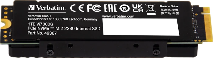 Verbatim Vi7000G PCIe NVMe SSD 1TB, M.2 2280 / M-Key / PCIe 4.0 x4, Kühlkörper