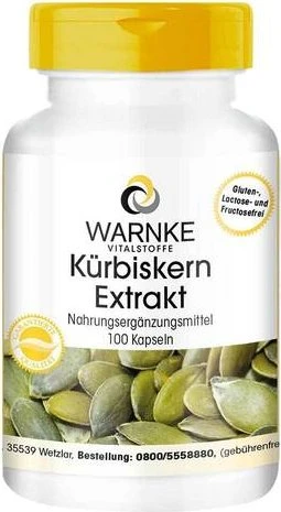Warnke Kürbiskern Extrakt Kapseln, 100 Stück