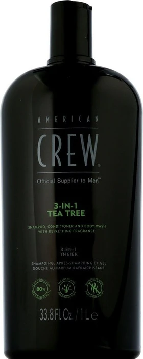 American Crew 3in1 Tea Tree Shampoo + Conditioner + Body Wash, 1l