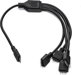 EK Water Blocks EK-RGB Splitter Kabel, 12V, 4-Pin, 4-fach, schwarz