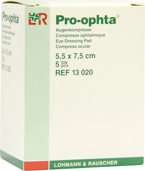 Lohmann & Rauscher Pro-ophta Augenkompressen unsteril, 5.5 x 7.5cm, 5 Stück