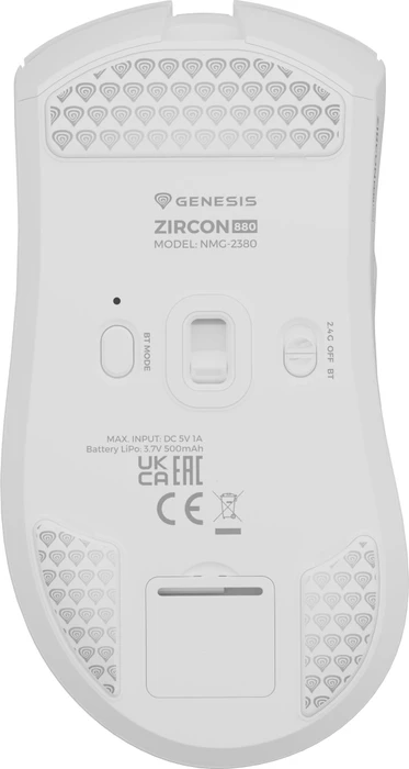 Genesis Zircon 880 Wireless Gaming Mouse weiß, USB/Bluetooth