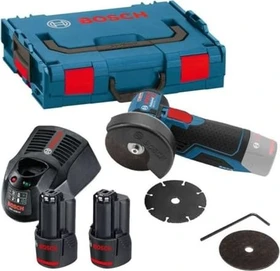 Bosch Professional GWS 12V-76 Akku-Winkelschleifer inkl. L-Boxx + 2 Akkus 3.0Ah
