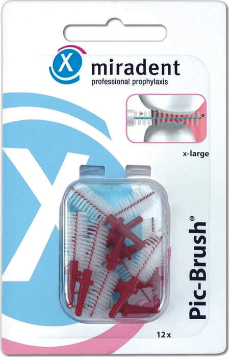Miradent Pic-Brush Ersatz Interdentalbürste x-large bordeaux, 12 Stück