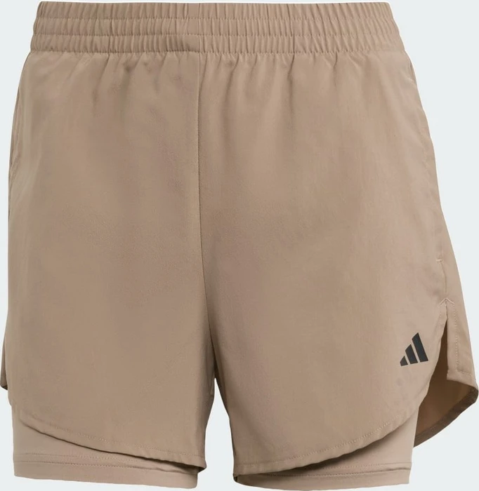 adidas Aeroready Made For Trainining Minimal 2in1 Hose kurz chalky brown/black (Damen)