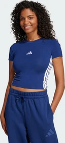 adidas Essentials 3-Streifen Slim Baby T-Shirt kurzarm dark blue/white (Damen)