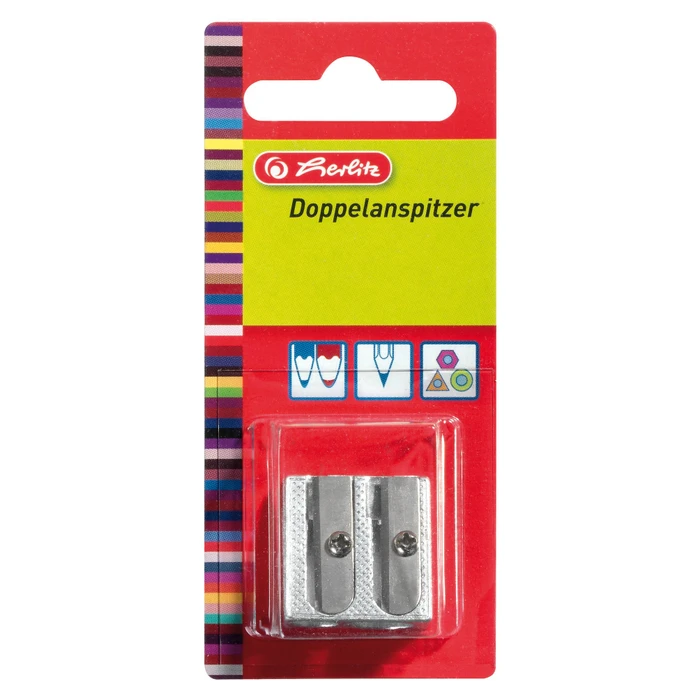 Herlitz Handanspitzer 2-fach silber, Blister (8680324)