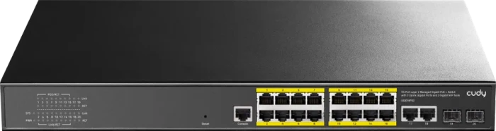 Cudy GS20 Rackmount Gigabit Managed Switch, 18x RJ-45, 2x SFP, 200W PoE+