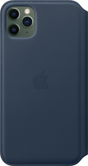Apple Leder Folio Case für iPhone 11 Pro Max tiefseeblau
