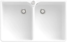 Villeroy & Boch Spülstein 80 X Doppelspüle mit Ablauffernbedienung weiß alpin