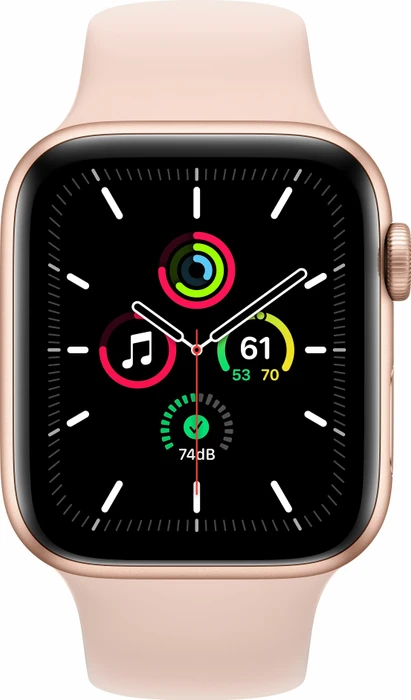 Apple Watch SE (GPS) 44mm gold mit Sportarmband sandrosa