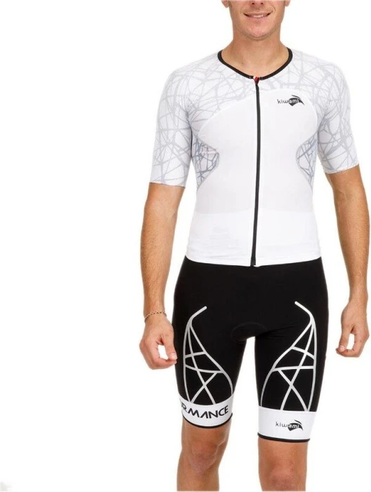 KiWAMi Spider LD Aero Trisuit Triathlon Nasstauchanzug weiß/schwarz (Herren)