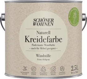 Schöner Wohnen Naturell Kreidefarbe innen windstille feines hellgrau, 2.5l