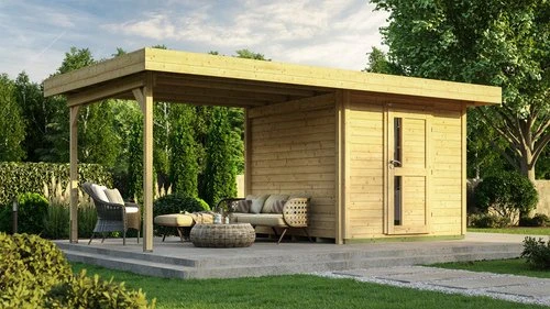Weka 172 B 530x301cm Gartenhaus natur
