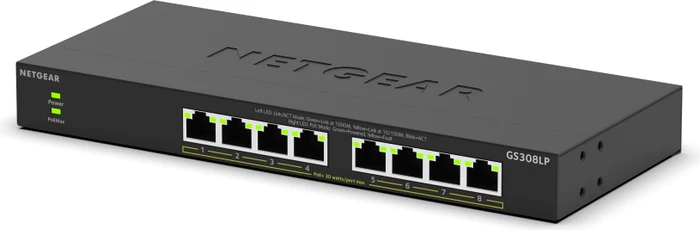 Netgear ProSAFE GS300 Desktop Gigabit Switch, 8x RJ-45, 60W PoE+
