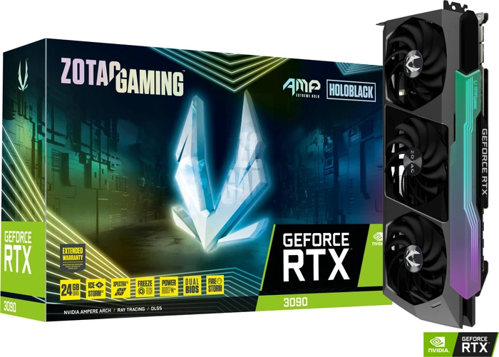 Zotac Gaming GeForce RTX 3090 AMP Extreme Holo, 24GB GDDR6X, HDMI, 3x DP